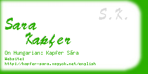 sara kapfer business card